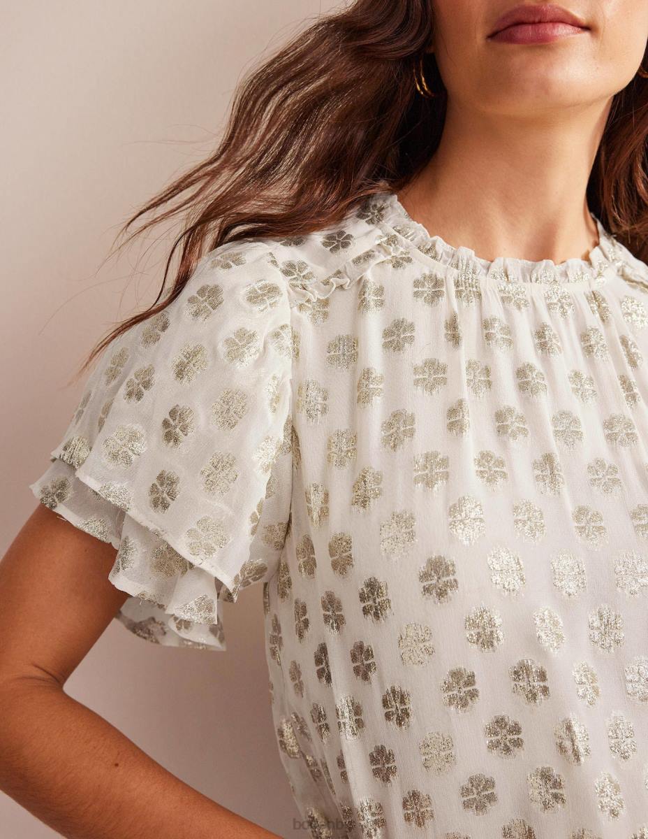 облекло Boden горнище с множество волани слонова кост Жени LL681305