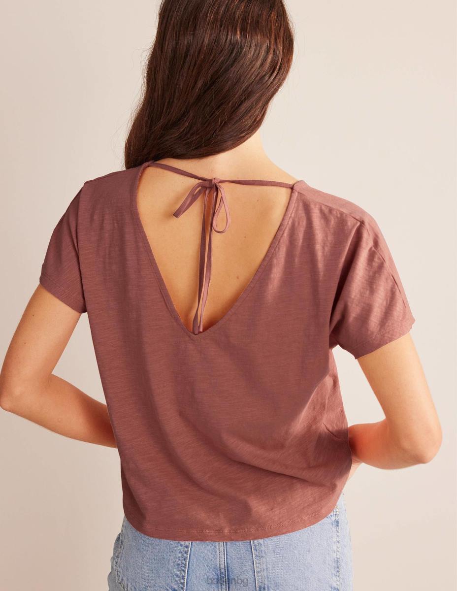 облекло Boden горна част от трико със завързване розово розово Жени LL681311