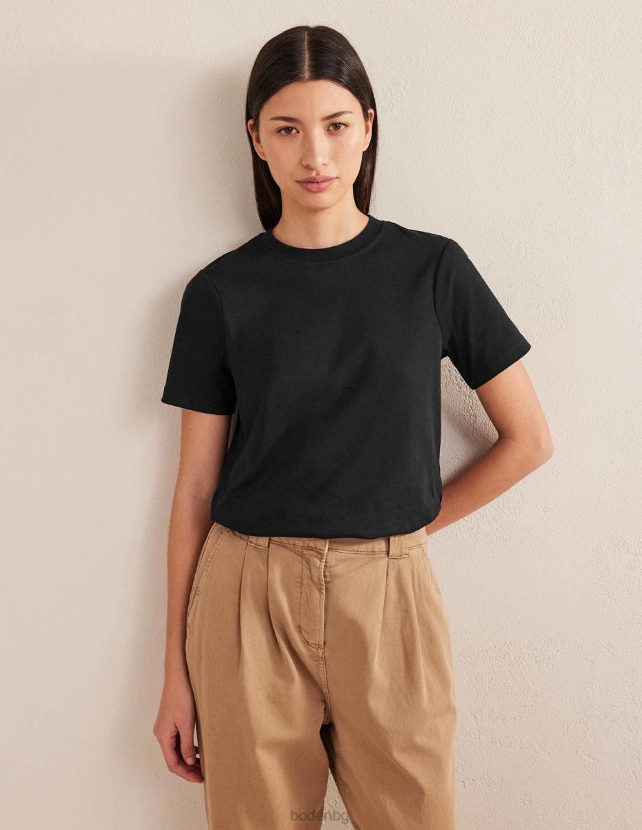 облекло Boden перфектна памучна тениска черен Жени LL681344