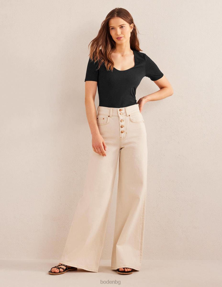 облекло Boden двуслойна горна част с къс ръкав черен Жени LL68134