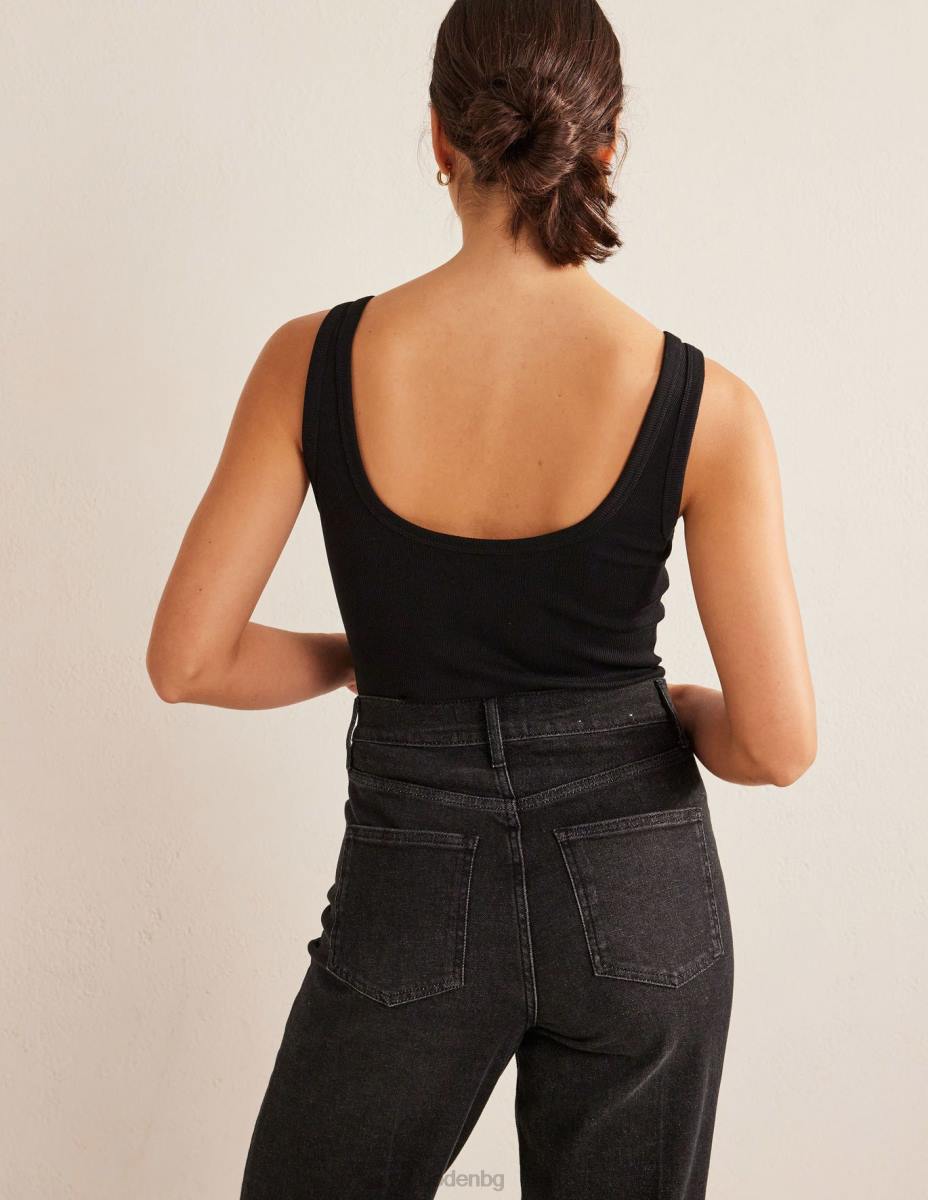 облекло Boden памучна рипсена жилетка черен Жени LL681357