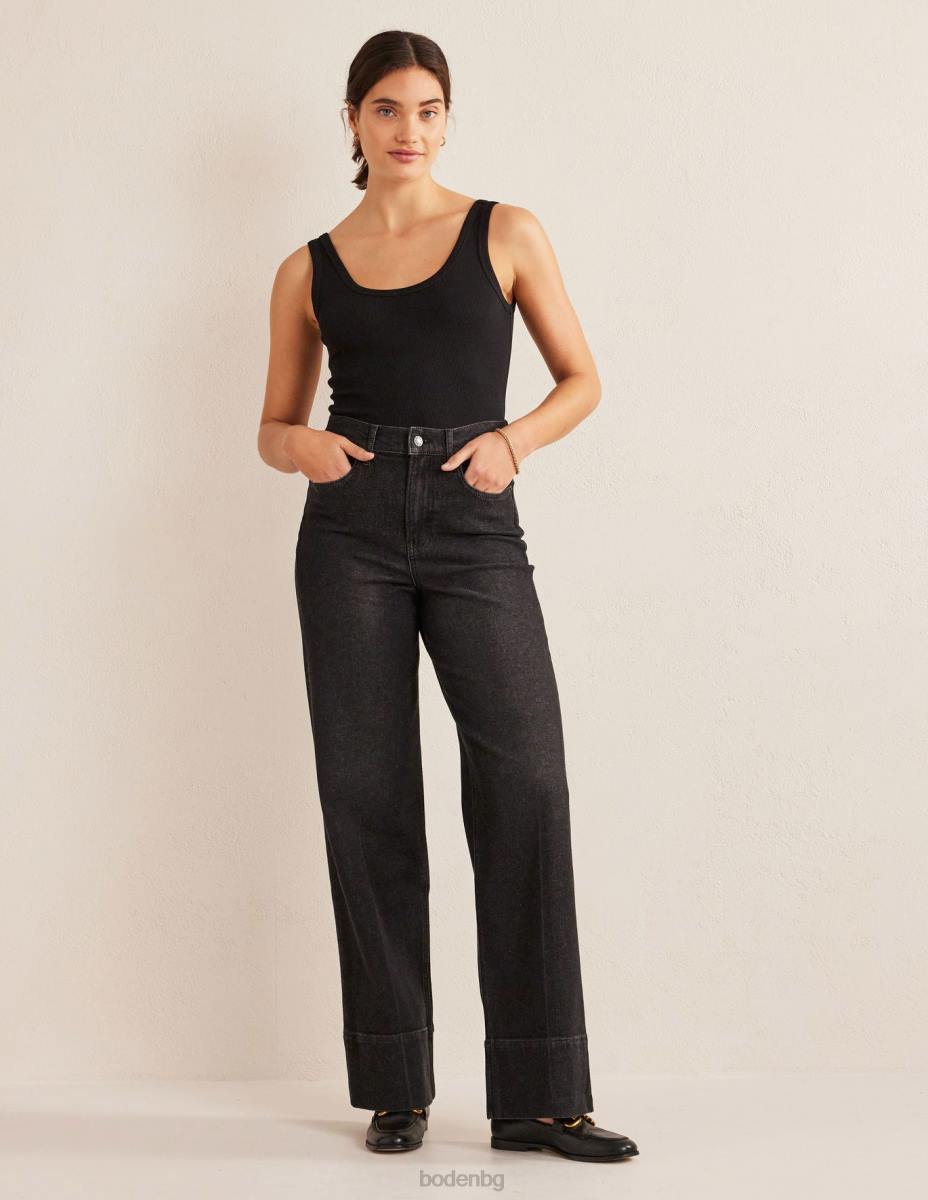 облекло Boden памучна рипсена жилетка черен Жени LL681357