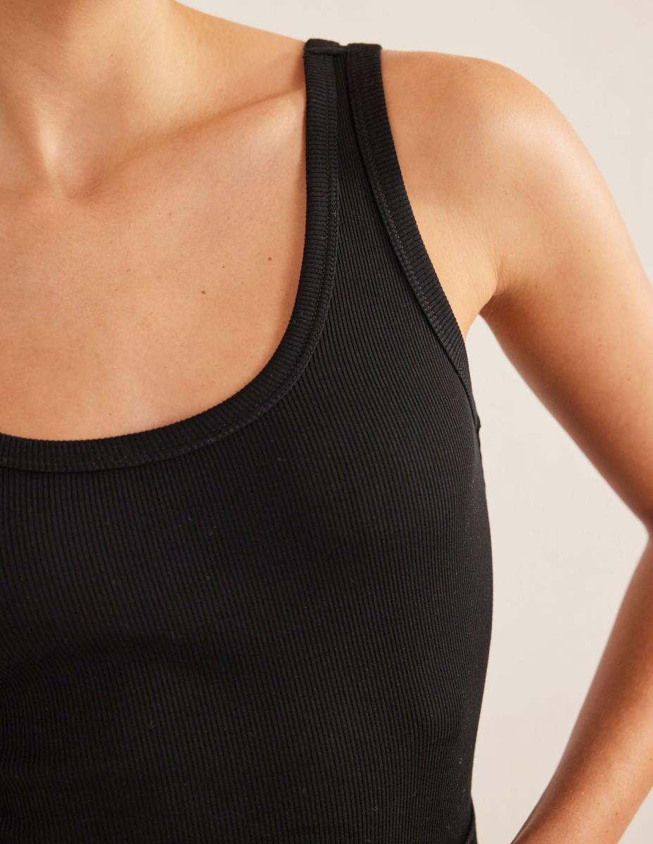 облекло Boden памучна рипсена жилетка черен Жени LL681357