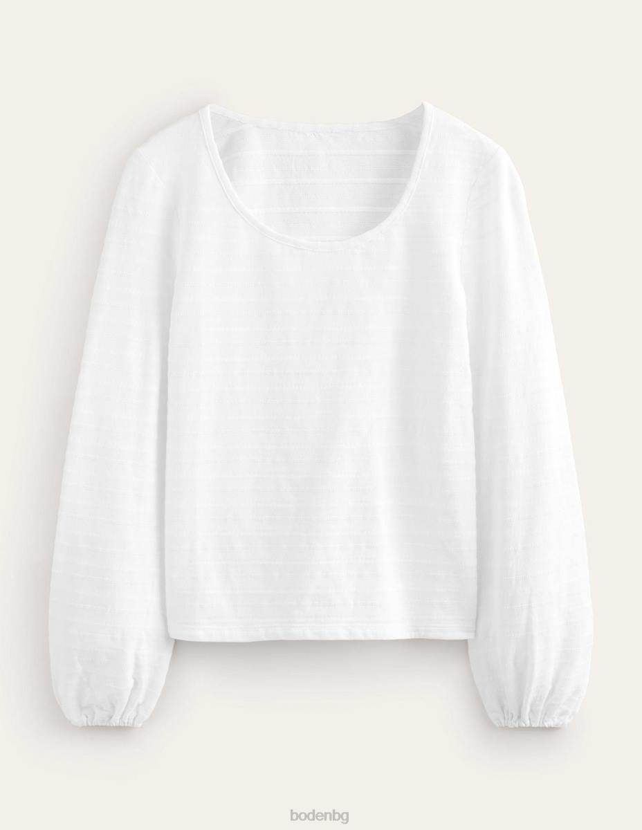 облекло Boden горна част с текстурирано деколте бяло Жени LL681358