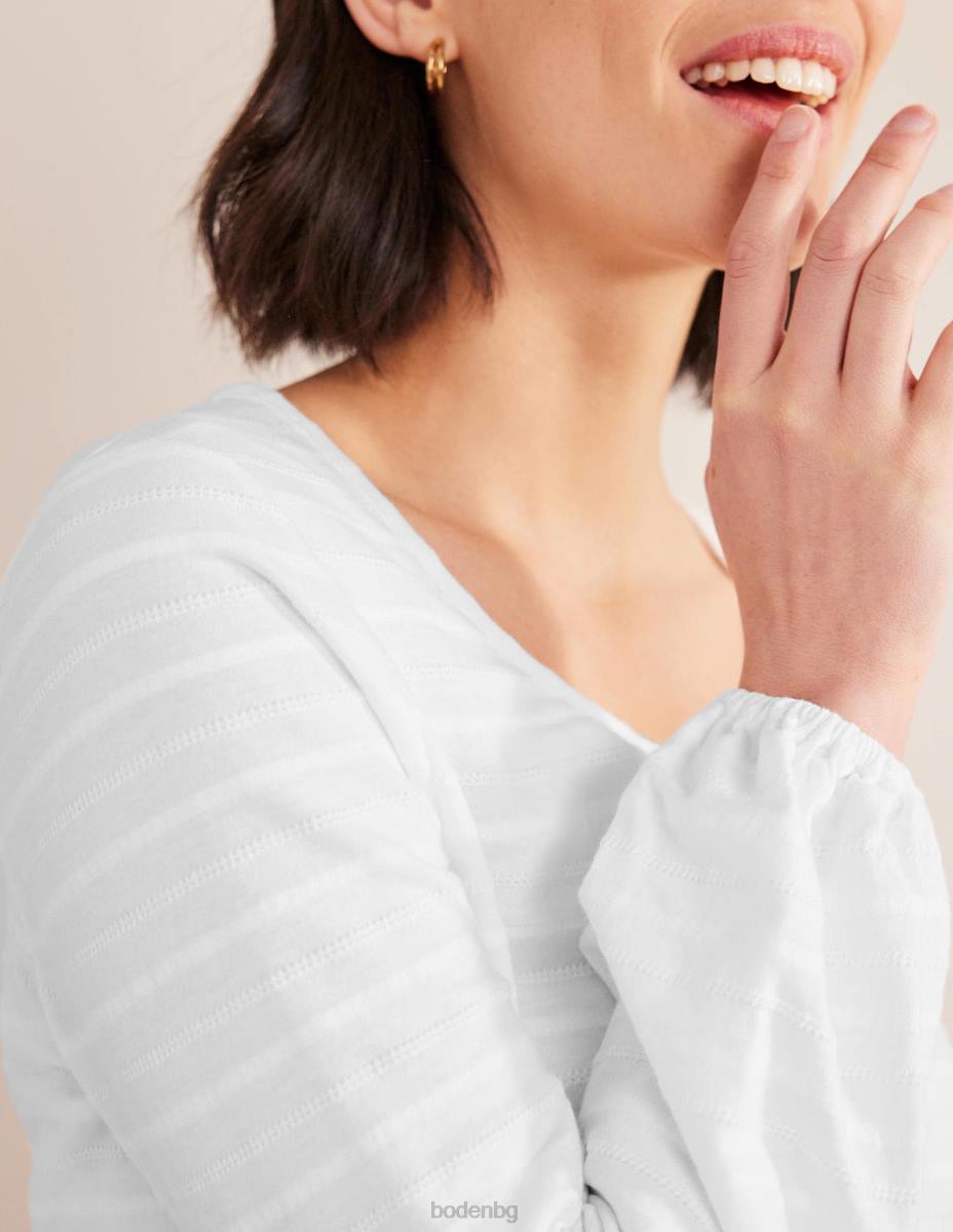 облекло Boden горна част с текстурирано деколте бяло Жени LL681358