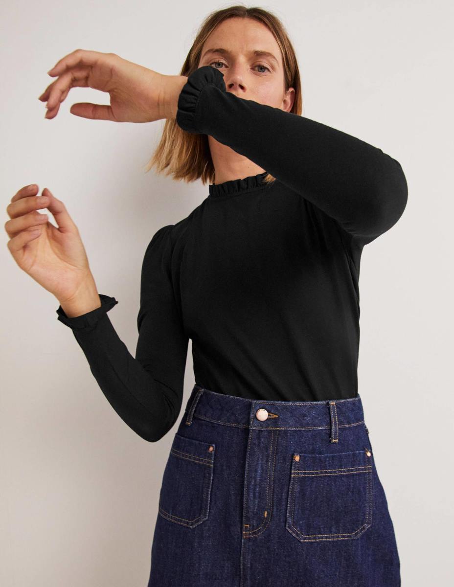 облекло Boden горна част със супермеки волани черен Жени LL68135
