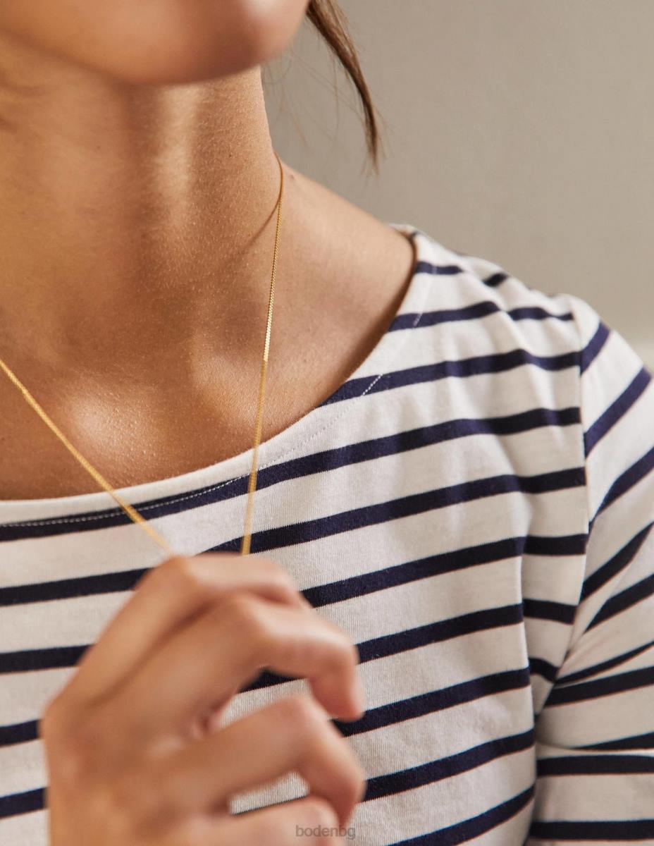 облекло Boden ела бретон с дълъг ръкав слонова кост и флот Жени LL68136