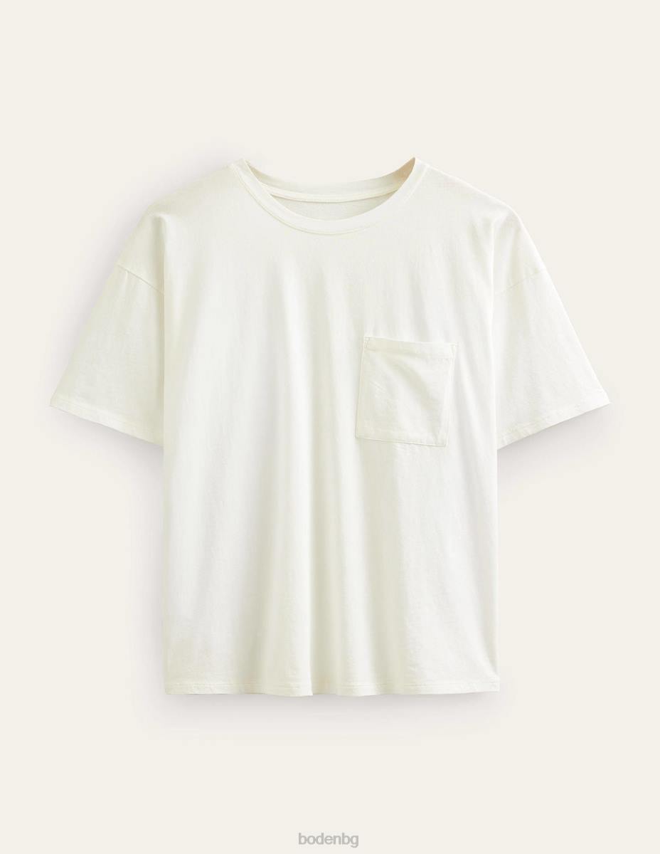 облекло Boden голяма изпрана тениска слонова кост Жени LL681362