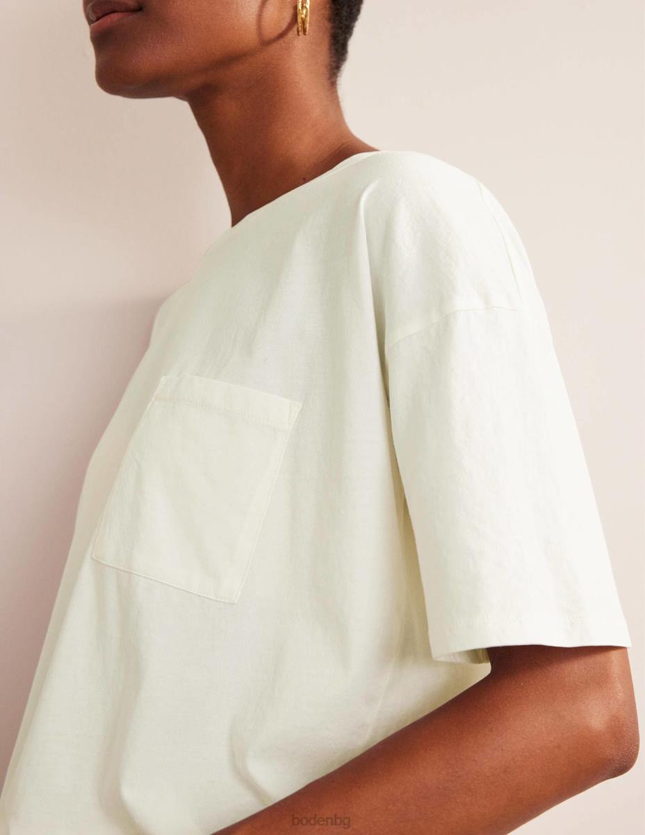 облекло Boden голяма изпрана тениска слонова кост Жени LL681362