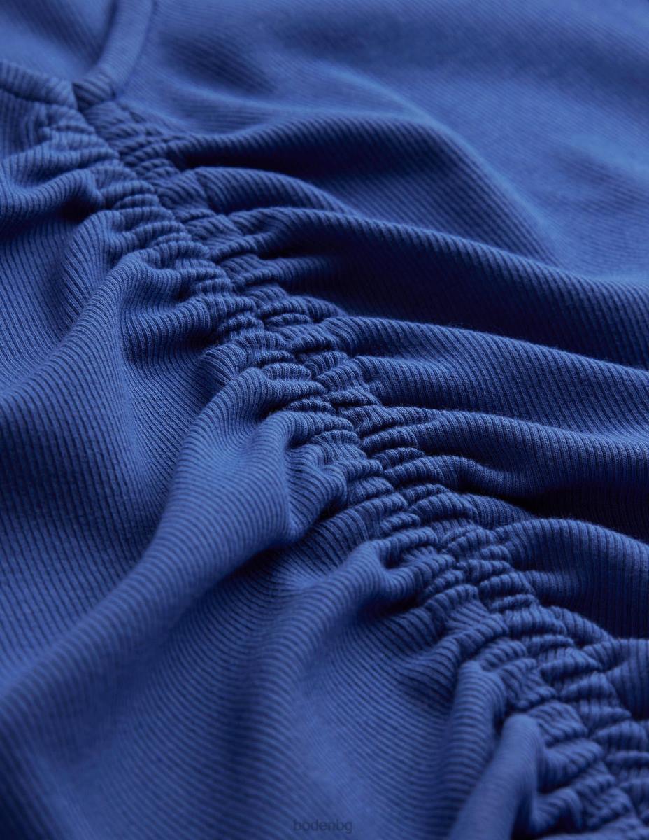 облекло Boden тениска с ребра отпред сапфир Жени LL681364