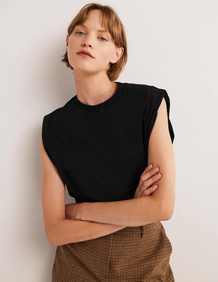 облекло Boden перфектно памучно горнище без ръкави черен Жени LL68137