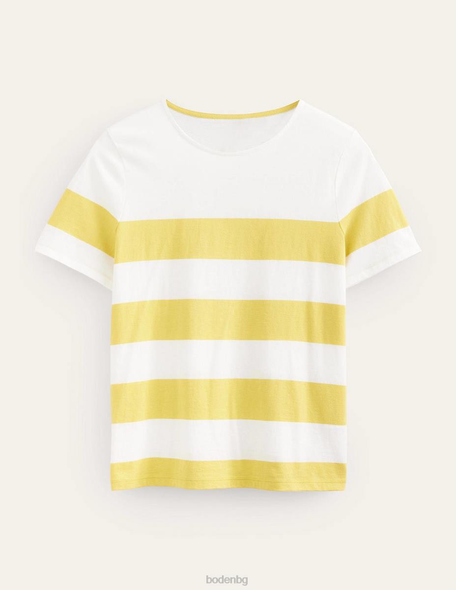 облекло Boden бретон с къс ръкав сладка пчелна пита и ивица от слонова кост Жени LL681398