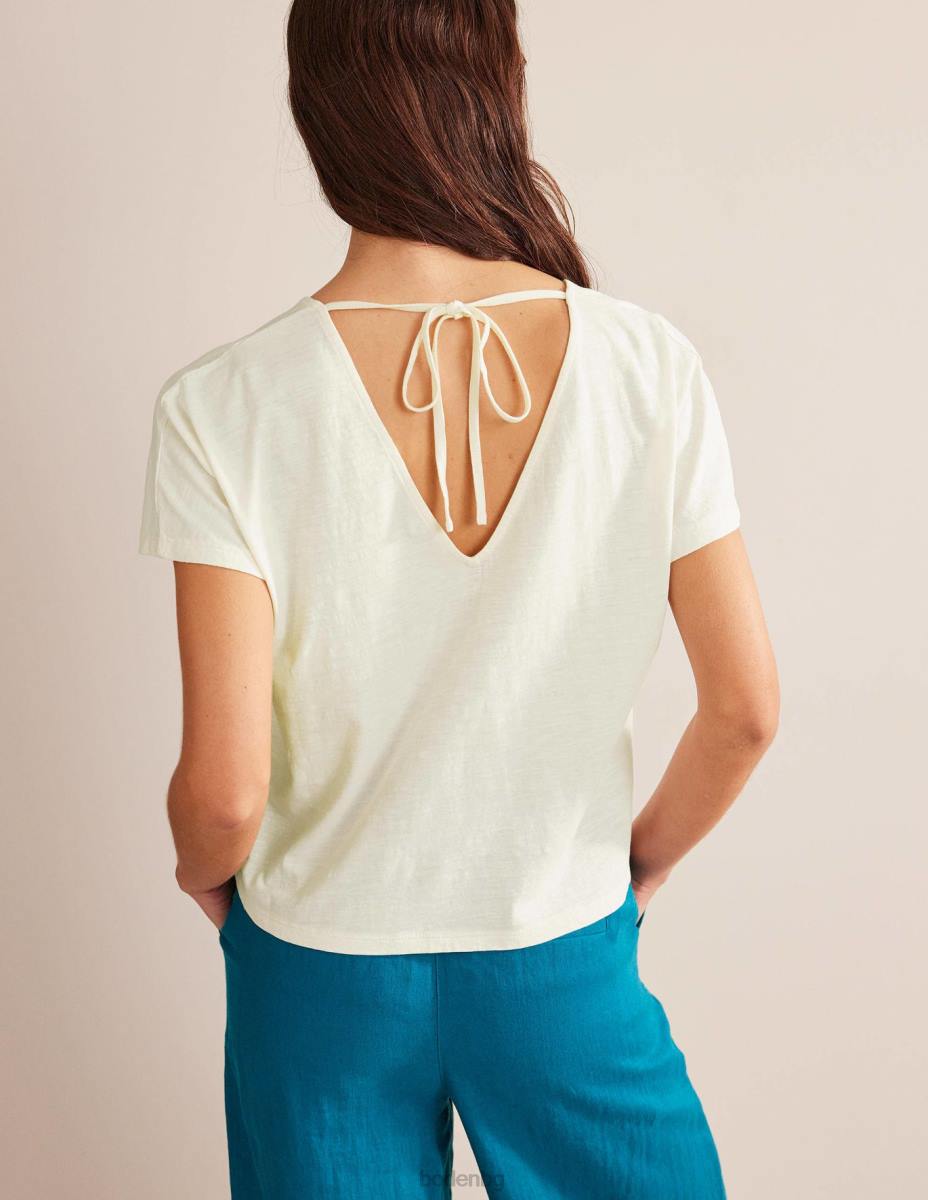 облекло Boden горна част от трико със завързване слонова кост Жени LL681408