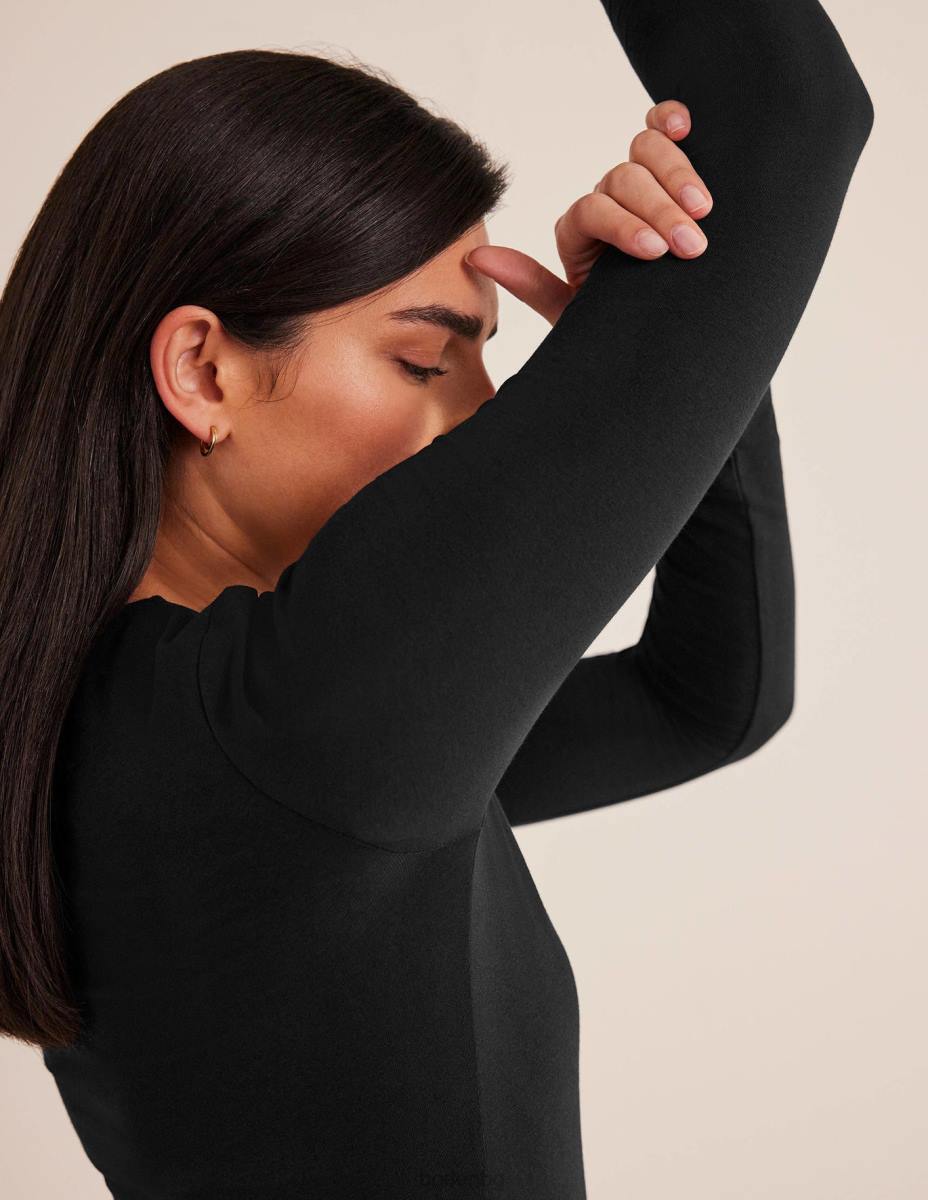 облекло Boden двуслойна горна част с деколте черен Жени LL68140