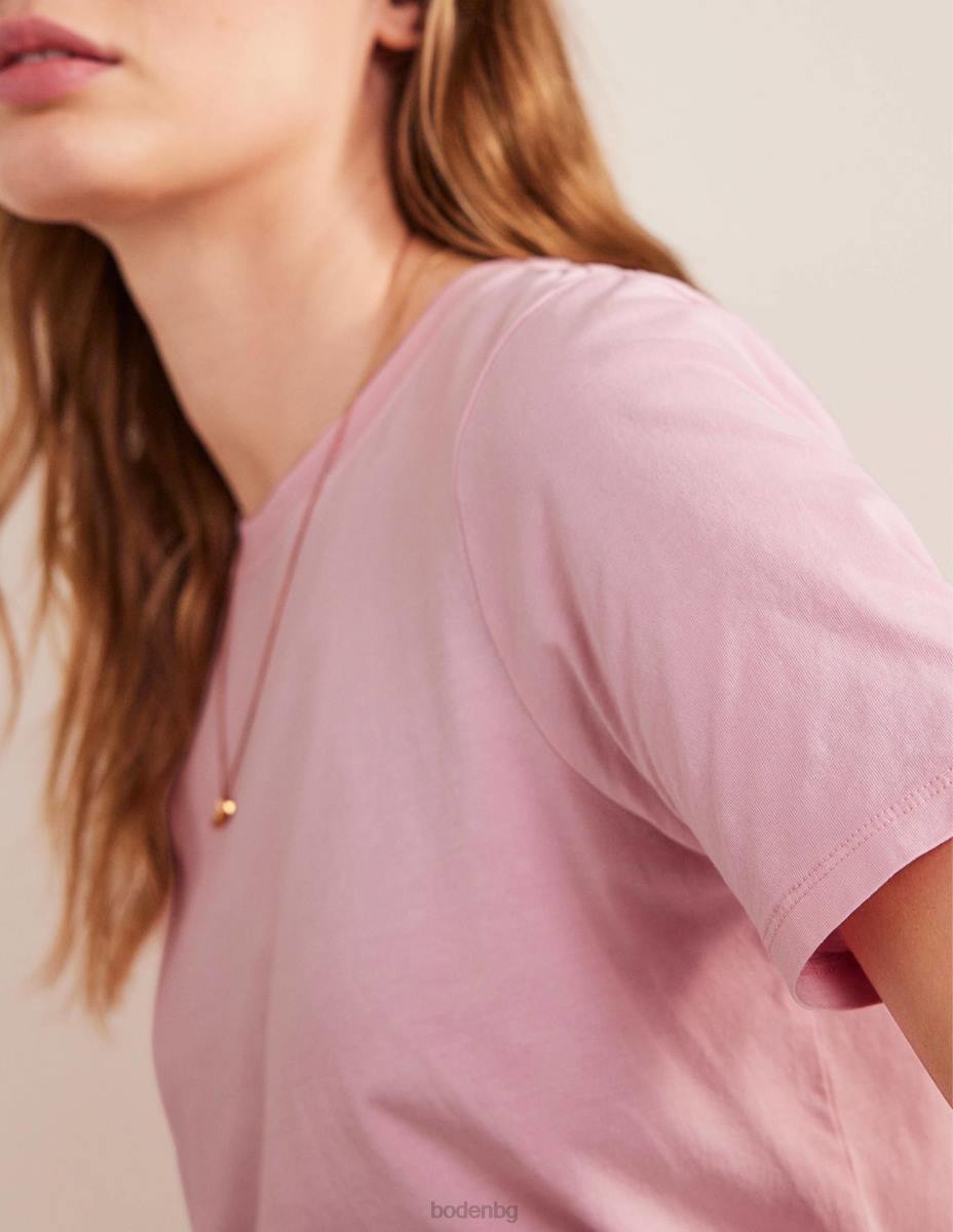 облекло Boden растително боядисана тениска на екипажа розово Жени LL681411