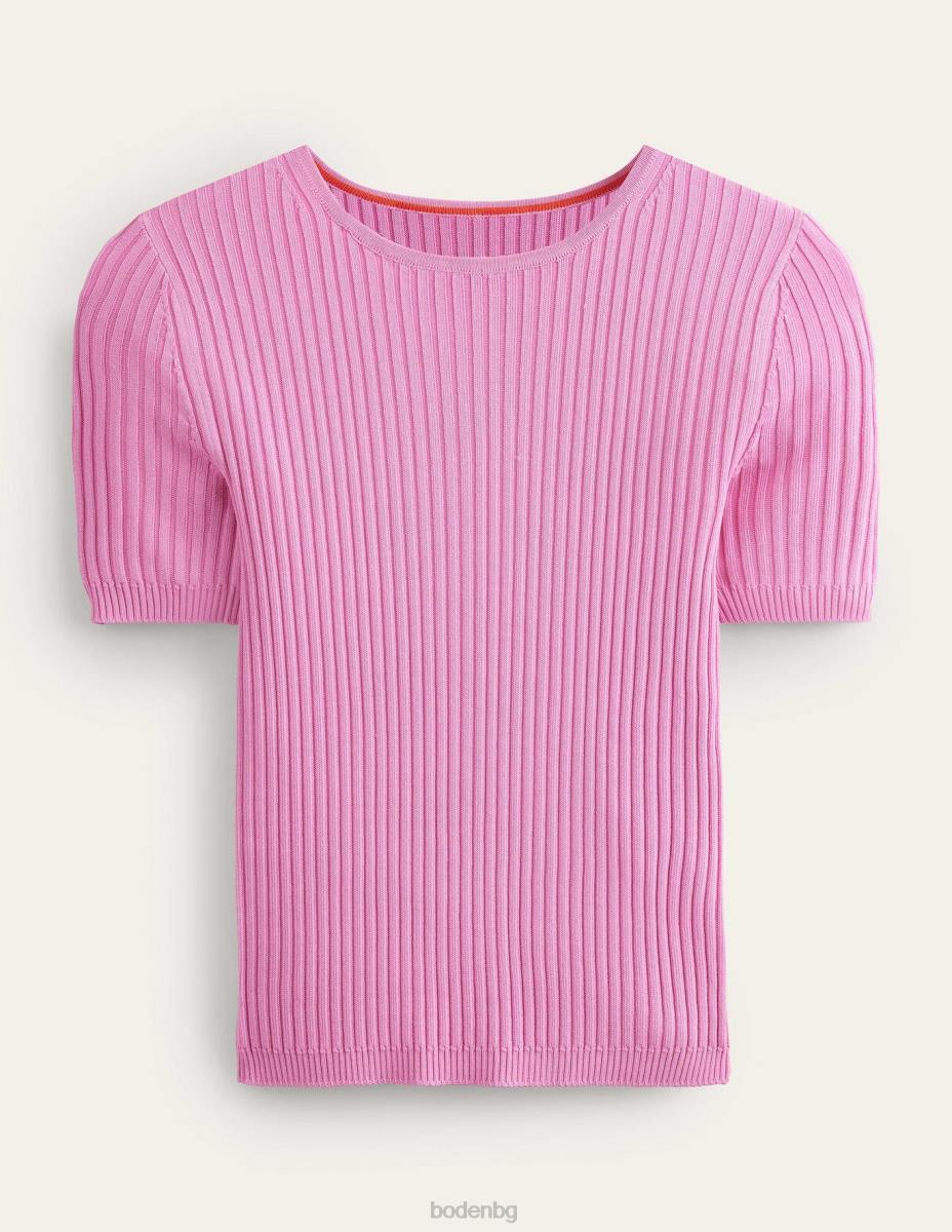 облекло Boden рипсирана плетена тениска розова лимонада Жени LL681415