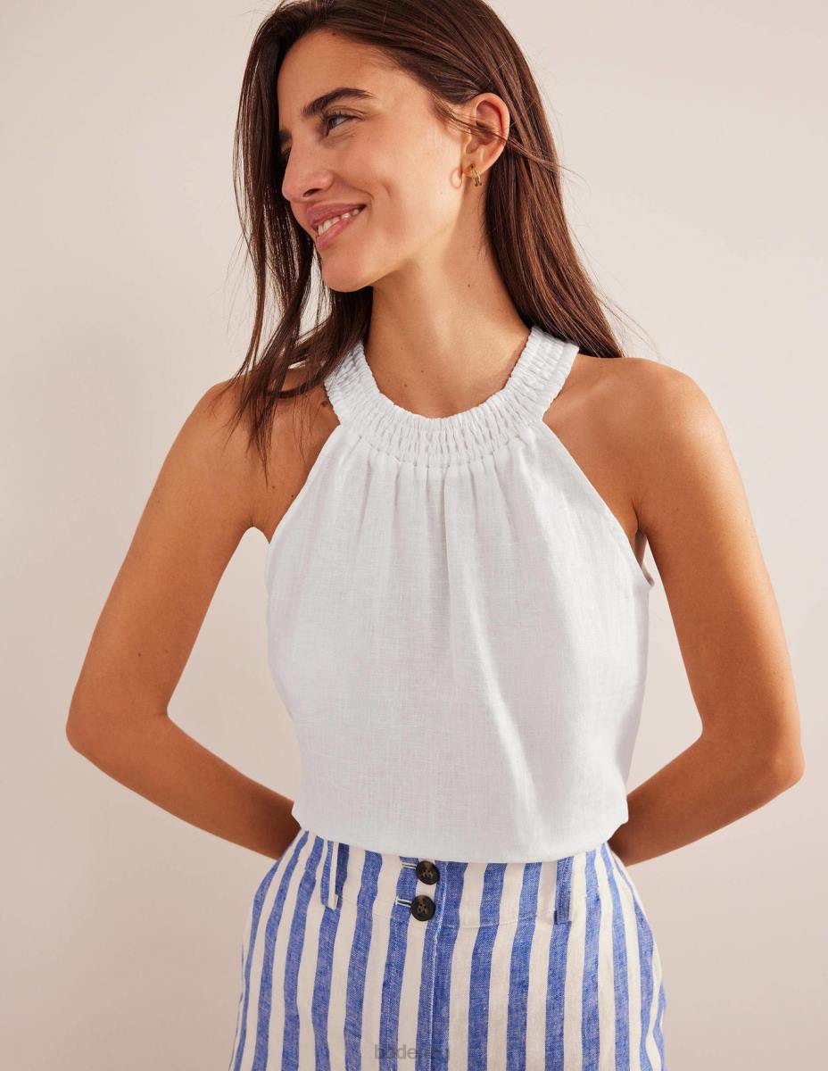 облекло Boden ленен пушен халтер бяло Жени LL681424