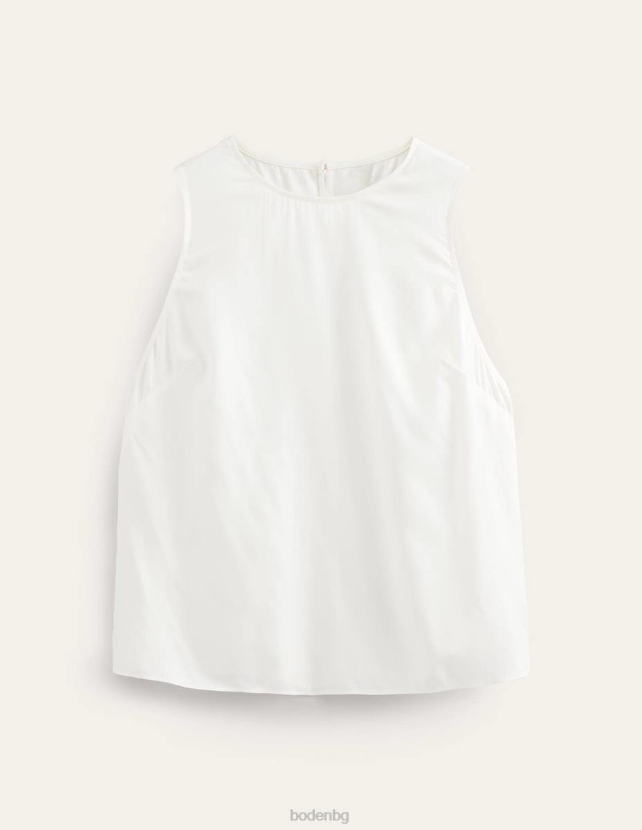 облекло Boden топ от копринена смес слонова кост Жени LL681430