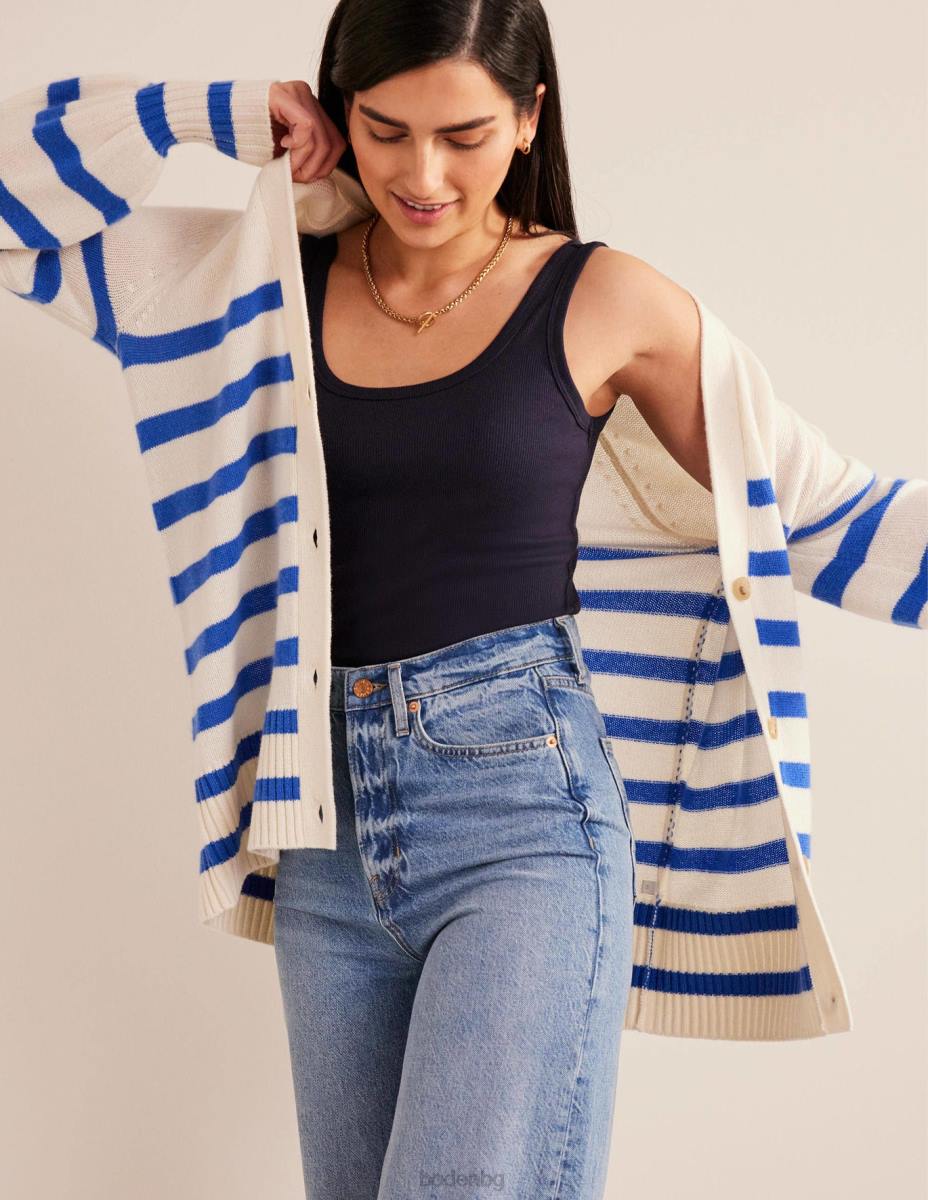 облекло Boden памучна рипсена жилетка военноморски флот Жени LL681447