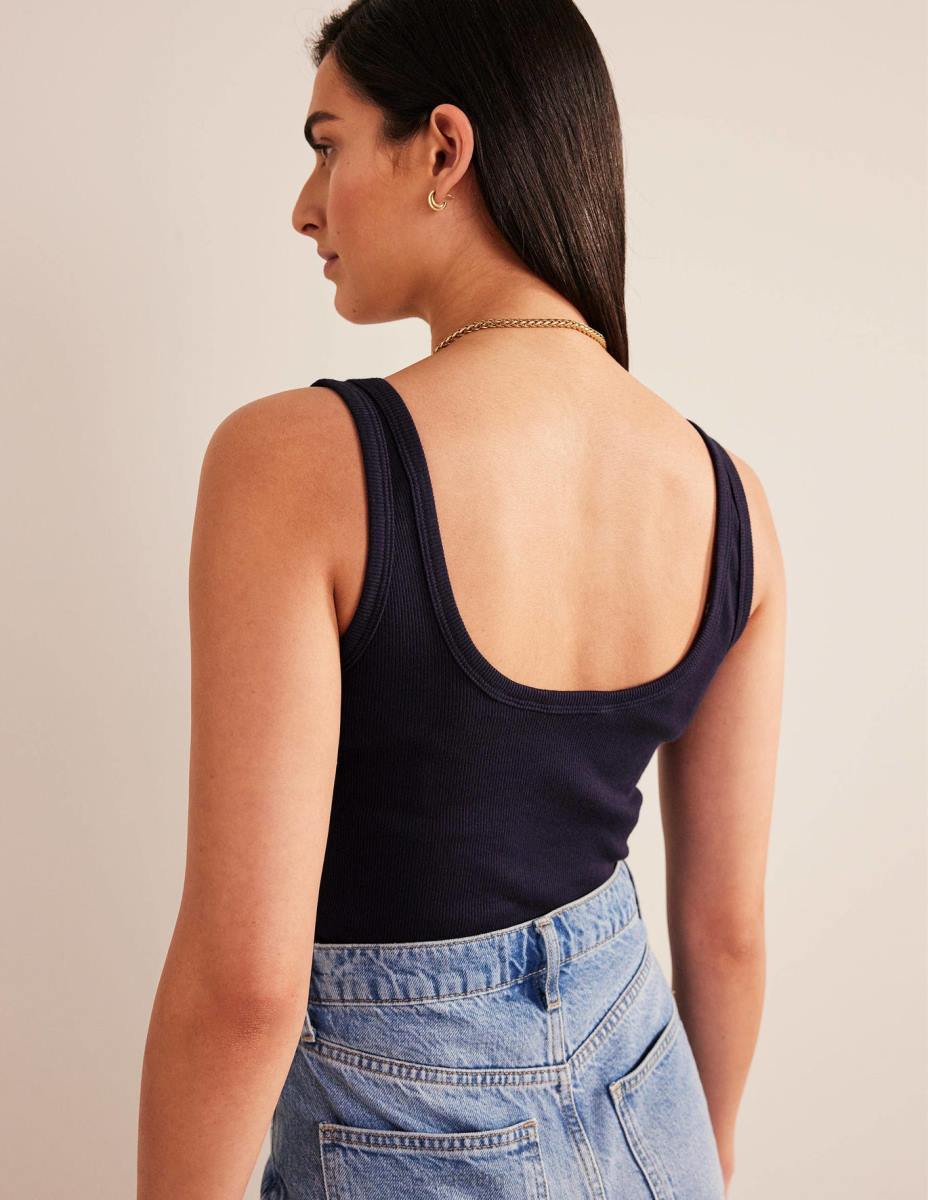 облекло Boden памучна рипсена жилетка военноморски флот Жени LL681447