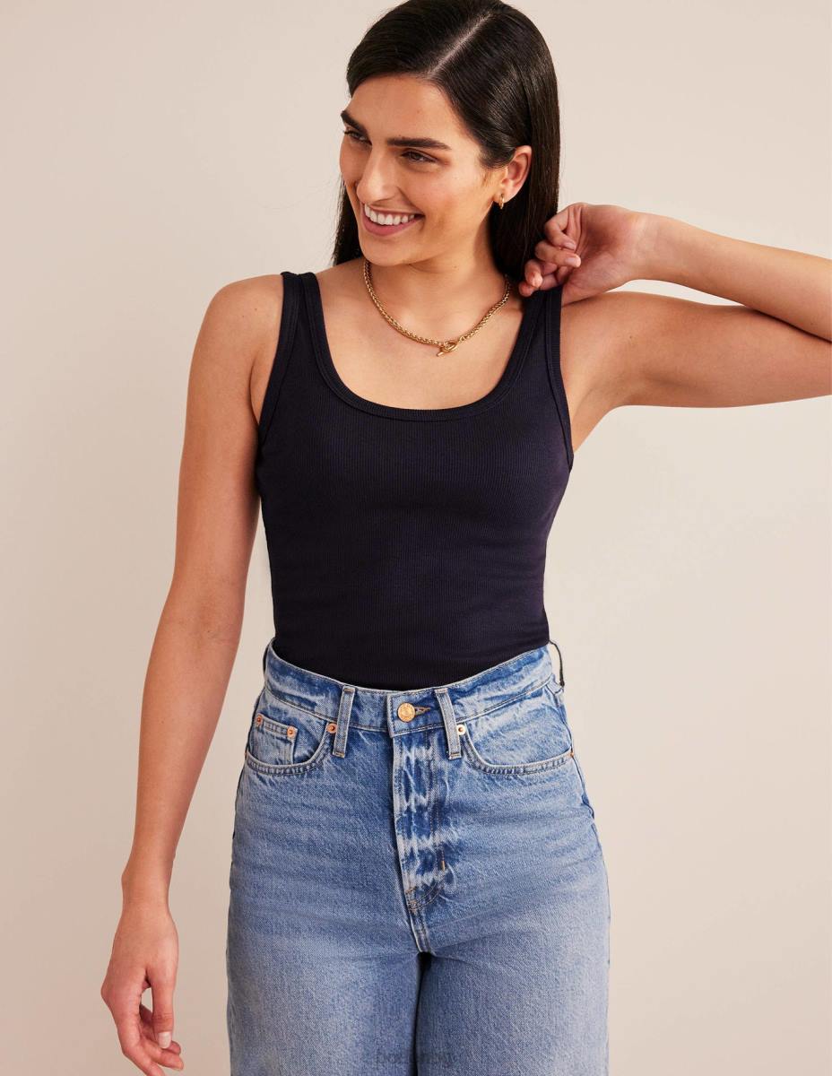 облекло Boden памучна рипсена жилетка военноморски флот Жени LL681447