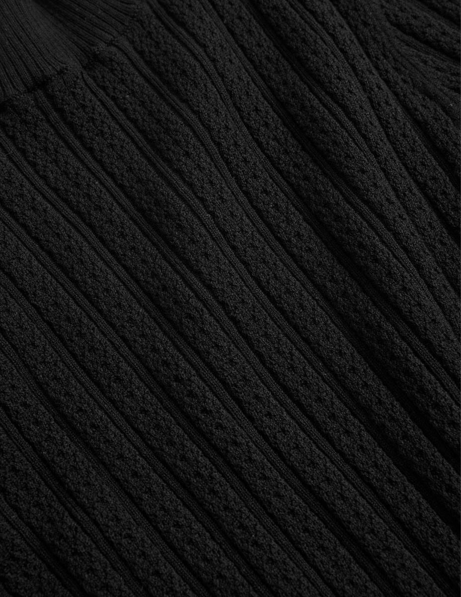 облекло Boden оребрена горна част с високо деколте черен Жени LL681474