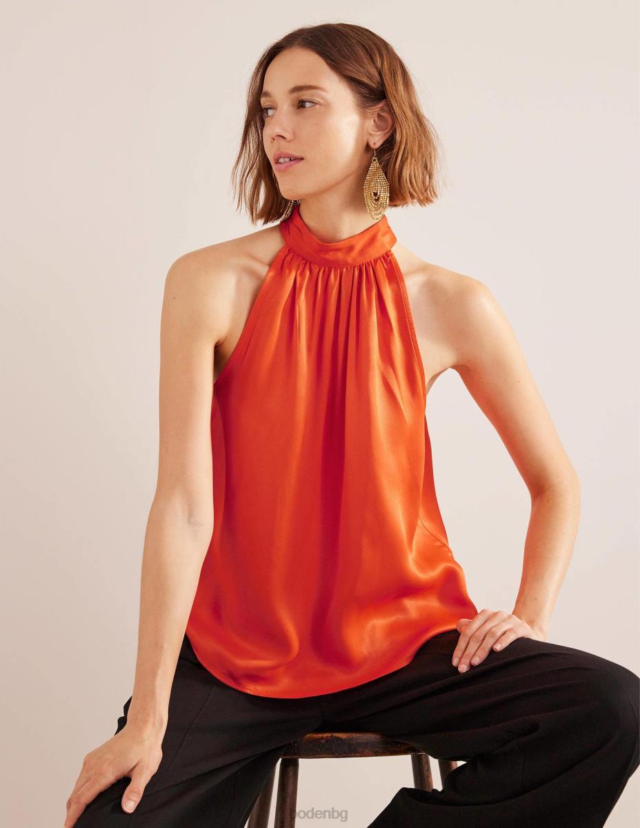 облекло Boden сатенена горна част чери домат Жени LL681483