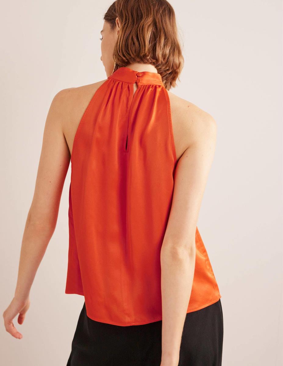 облекло Boden сатенена горна част чери домат Жени LL681483