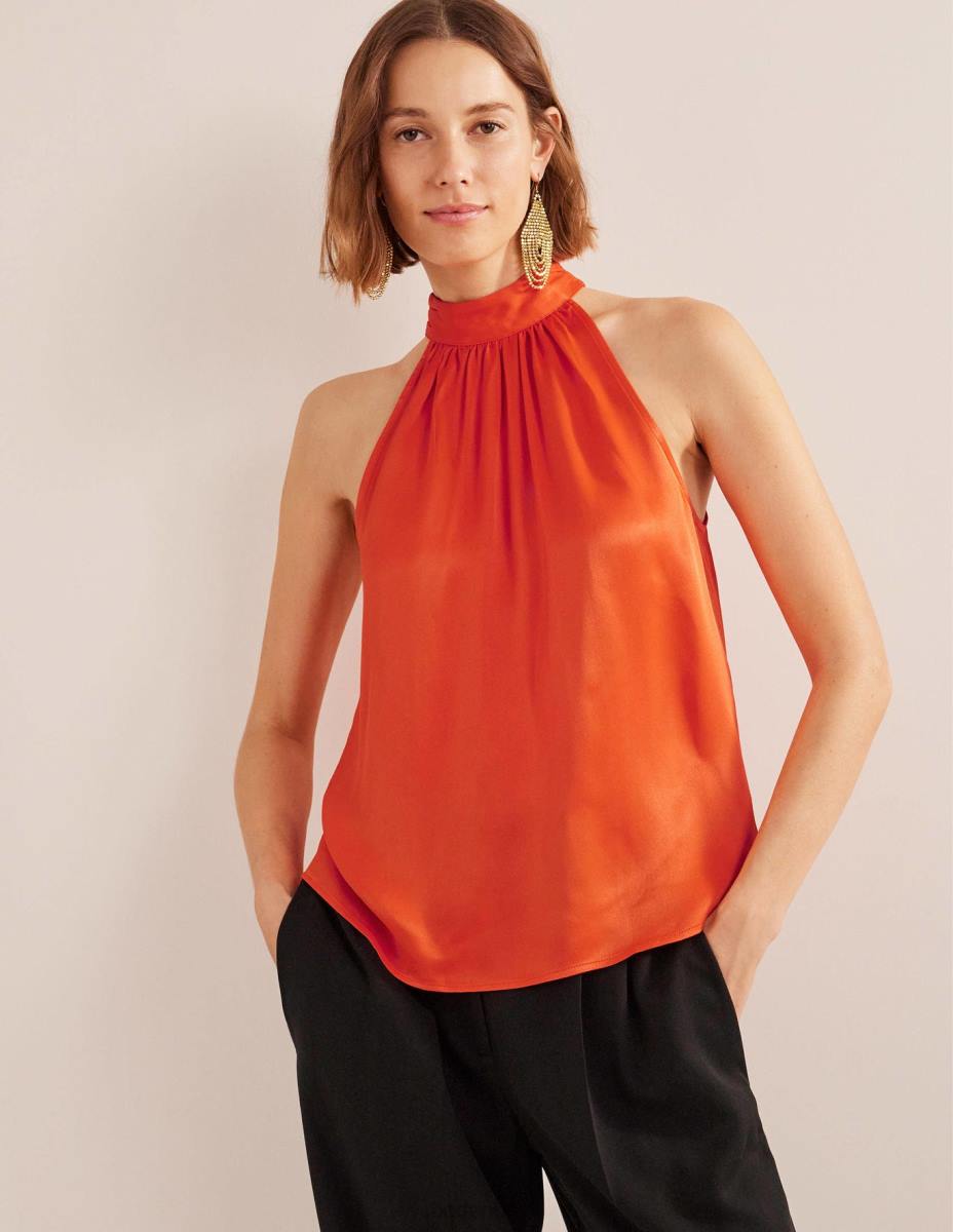 облекло Boden сатенена горна част чери домат Жени LL681483