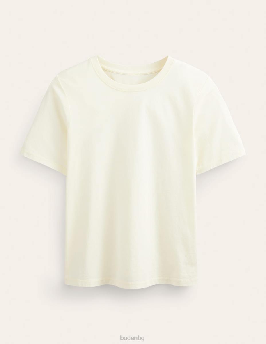 облекло Boden растително боядисана тениска на екипажа бледо жълт Жени LL681484