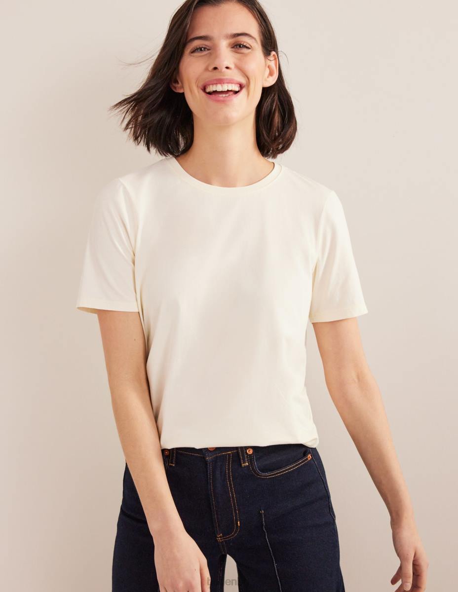 облекло Boden растително боядисана тениска на екипажа бледо жълт Жени LL681484