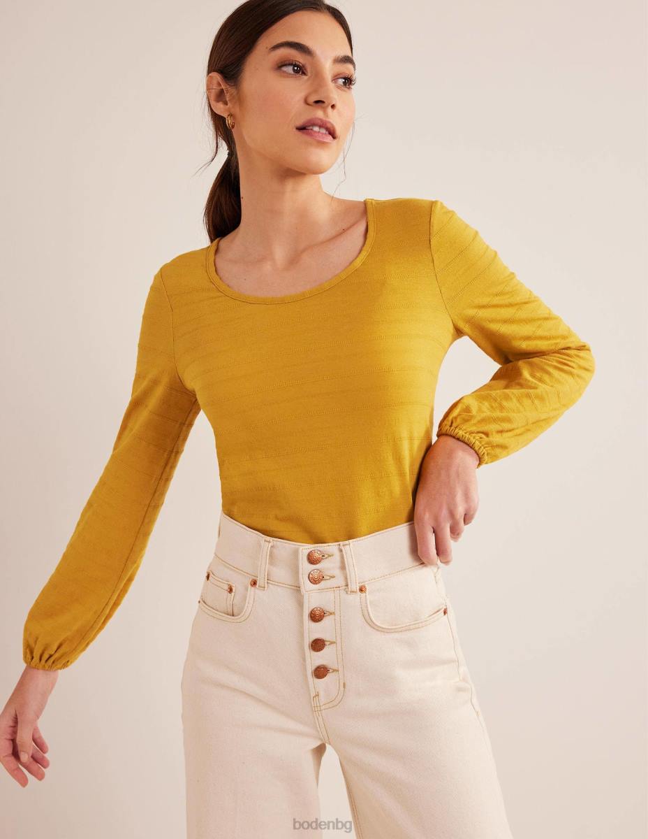 облекло Boden горна част с текстурирано деколте реколта злато Жени LL681487