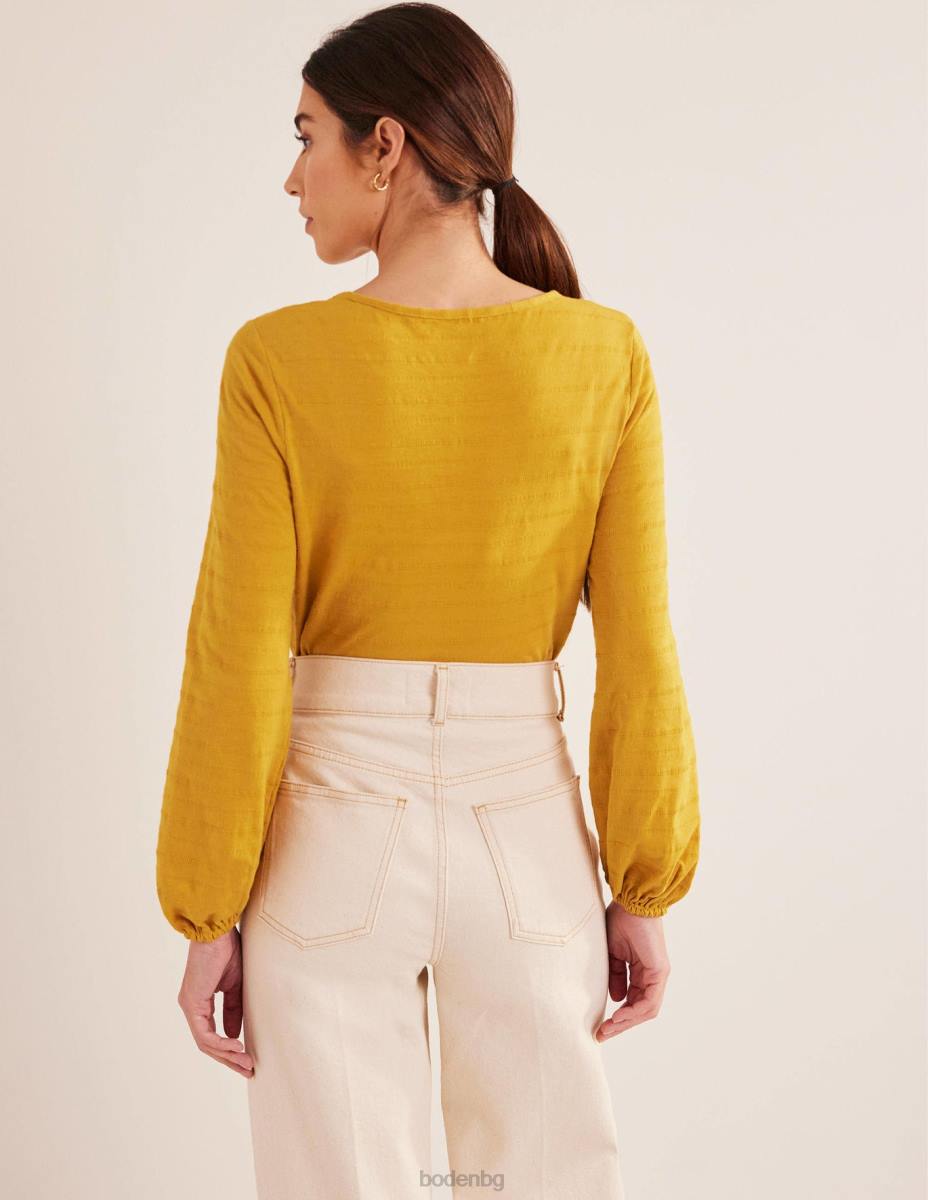 облекло Boden горна част с текстурирано деколте реколта злато Жени LL681487