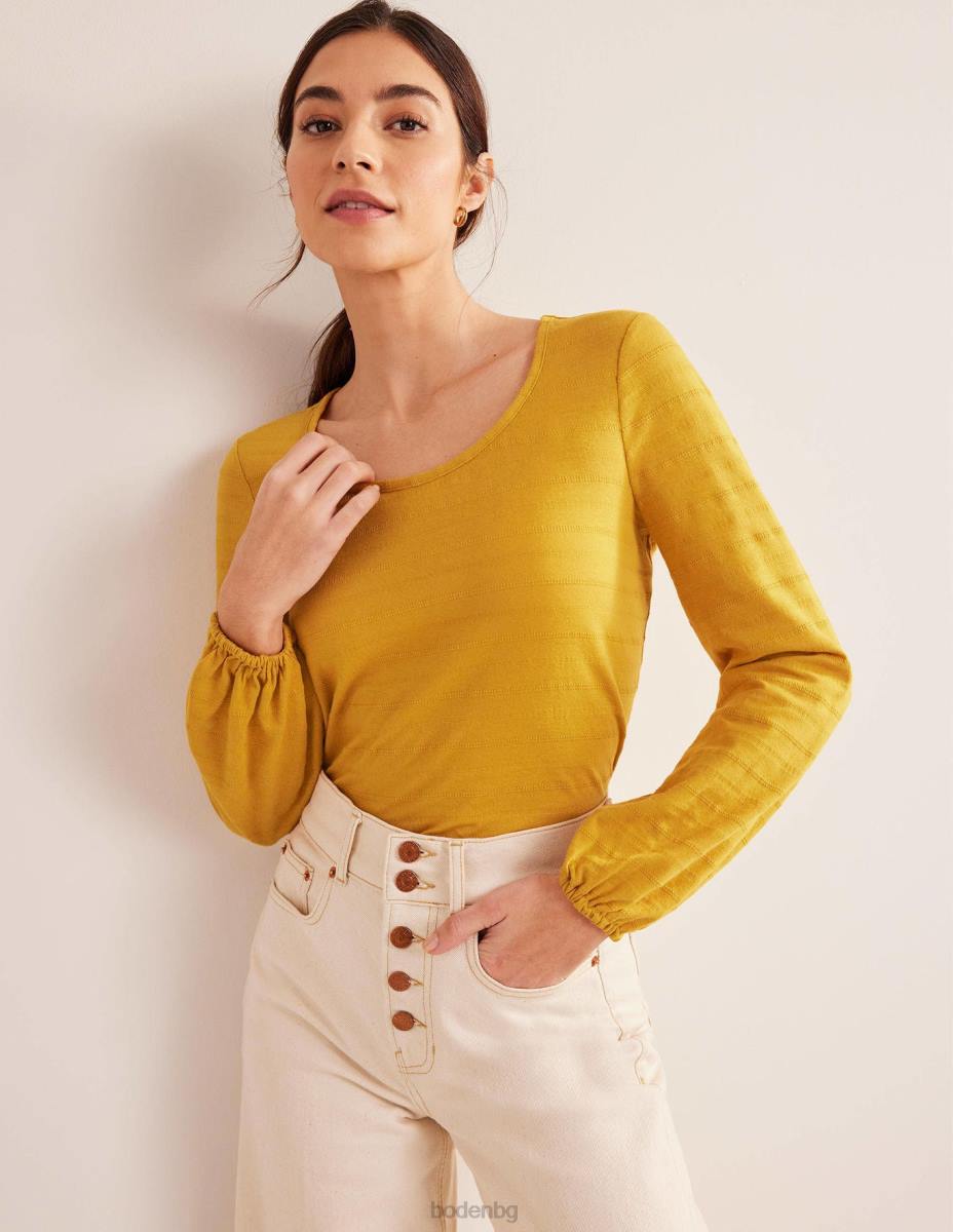 облекло Boden горна част с текстурирано деколте реколта злато Жени LL681487