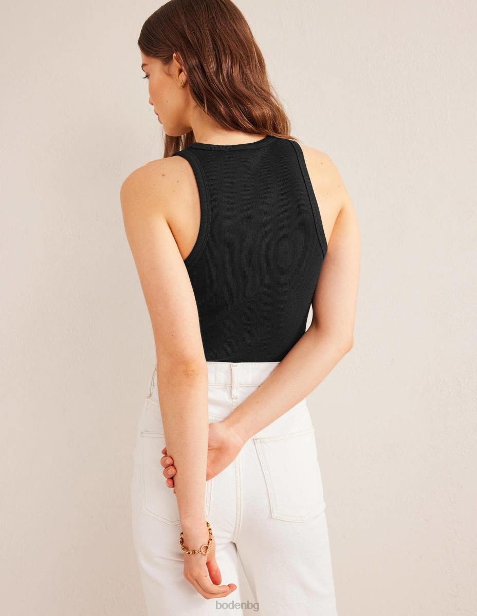 облекло Boden памучна рипсена жилетка черен Жени LL68148