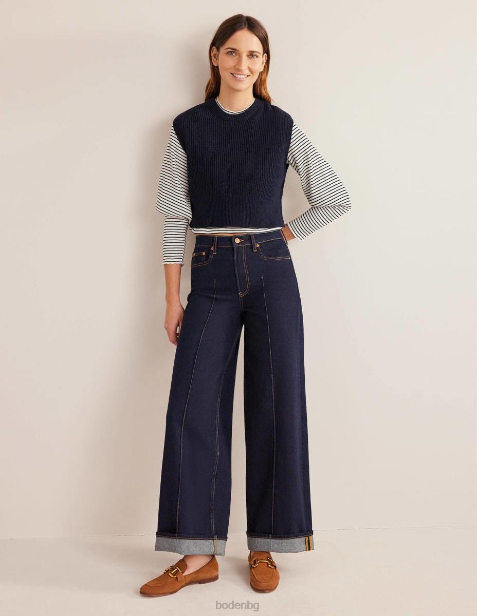 облекло Boden детайл на ръкава оребрена горна част слонова кост/черно Жени LL681493