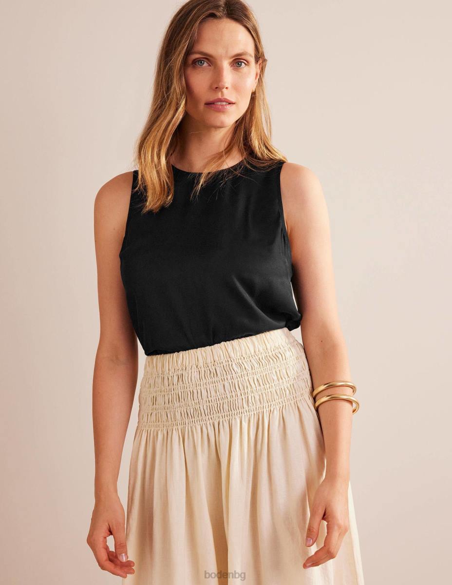 облекло Boden топ от копринена смес черен Жени LL681519