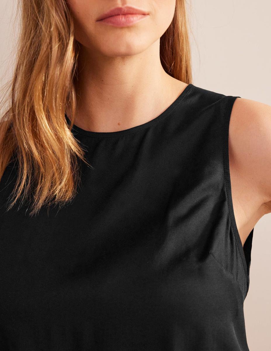 облекло Boden топ от копринена смес черен Жени LL681519