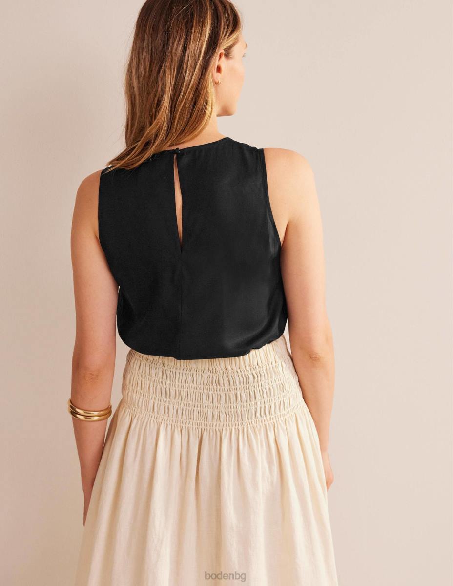 облекло Boden топ от копринена смес черен Жени LL681519
