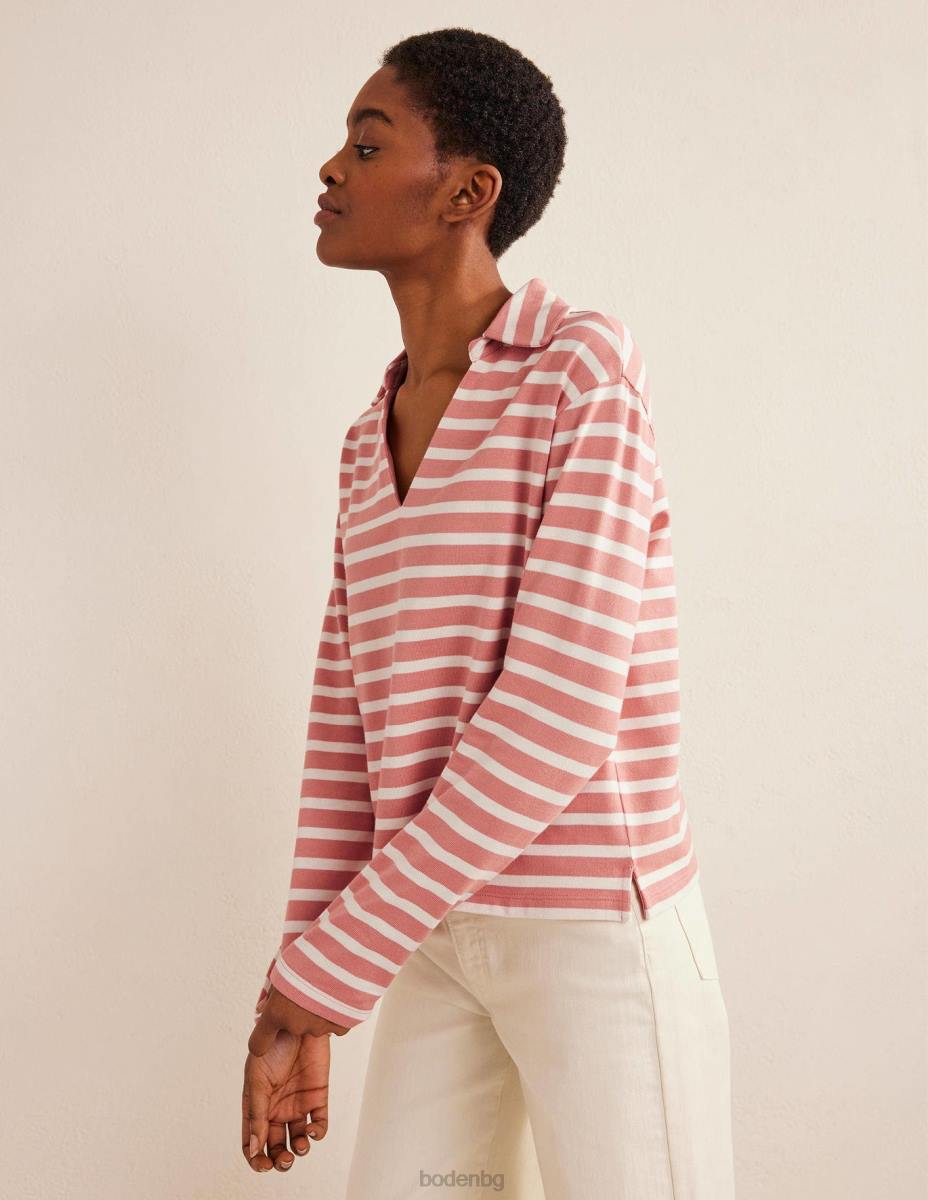 облекло Boden врязана яка ивица отгоре розово розово/слонова кост Жени LL681521