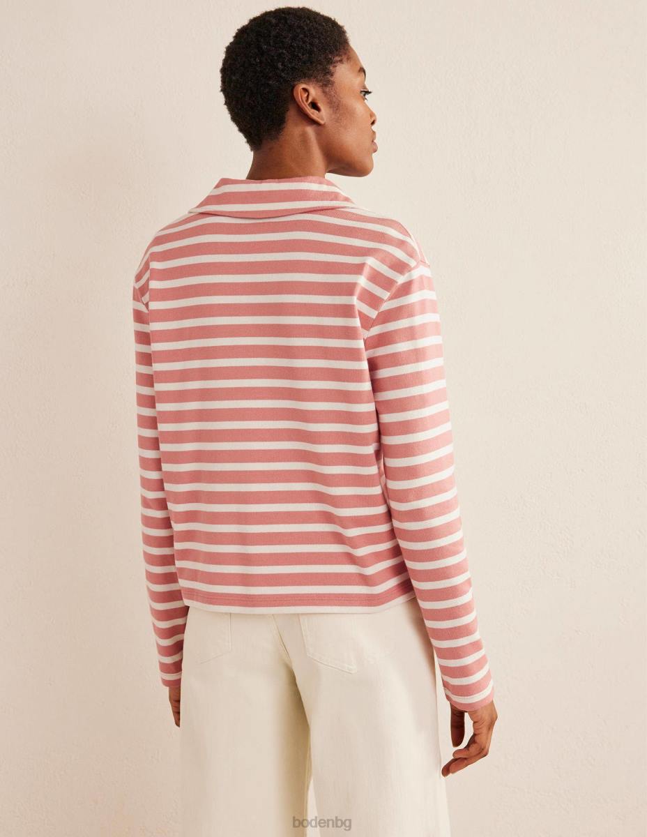 облекло Boden врязана яка ивица отгоре розово розово/слонова кост Жени LL681521