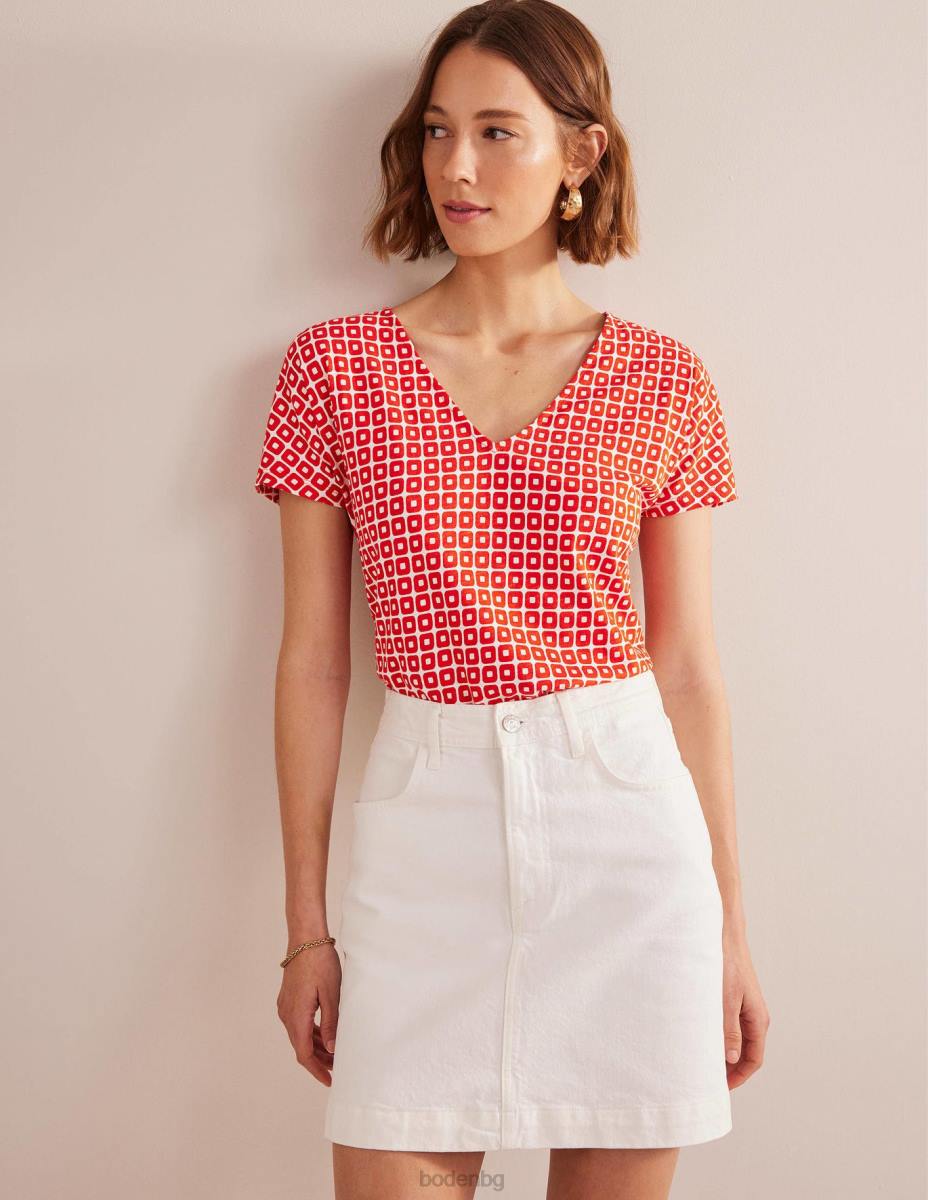 облекло Boden горна част от трико със завързване червено кубче Жени LL681524