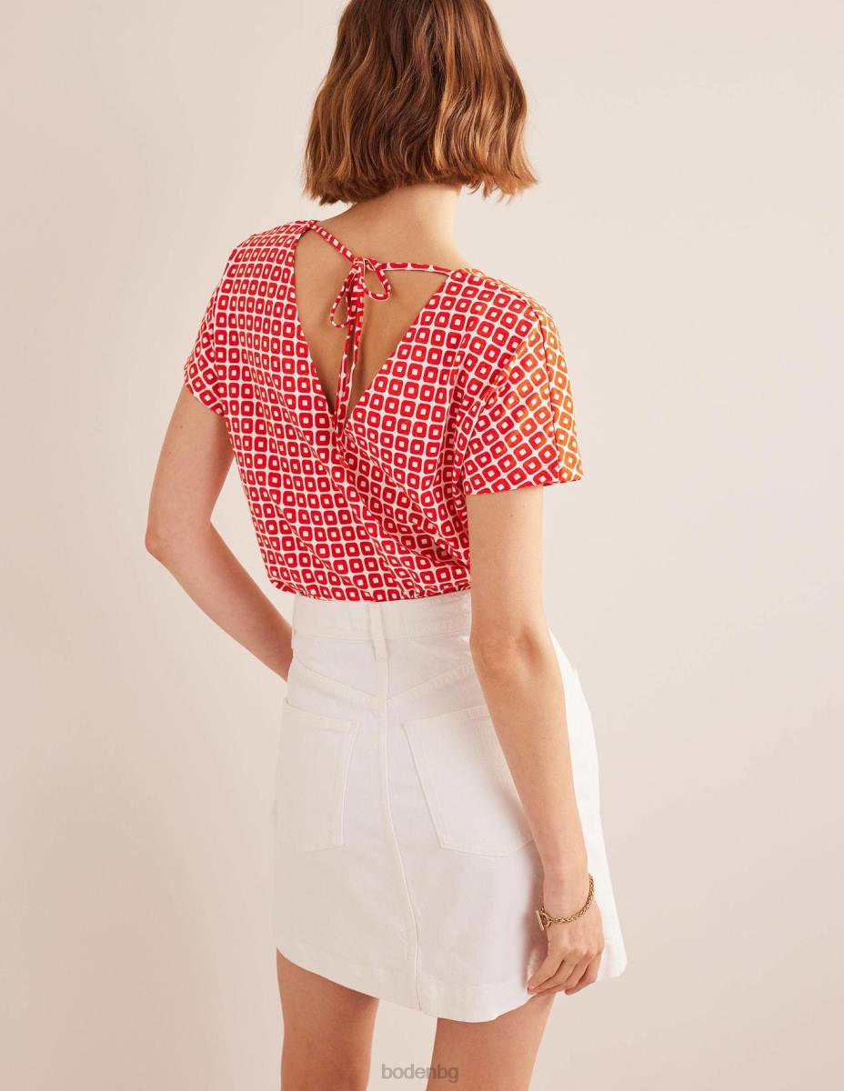 облекло Boden горна част от трико със завързване червено кубче Жени LL681524