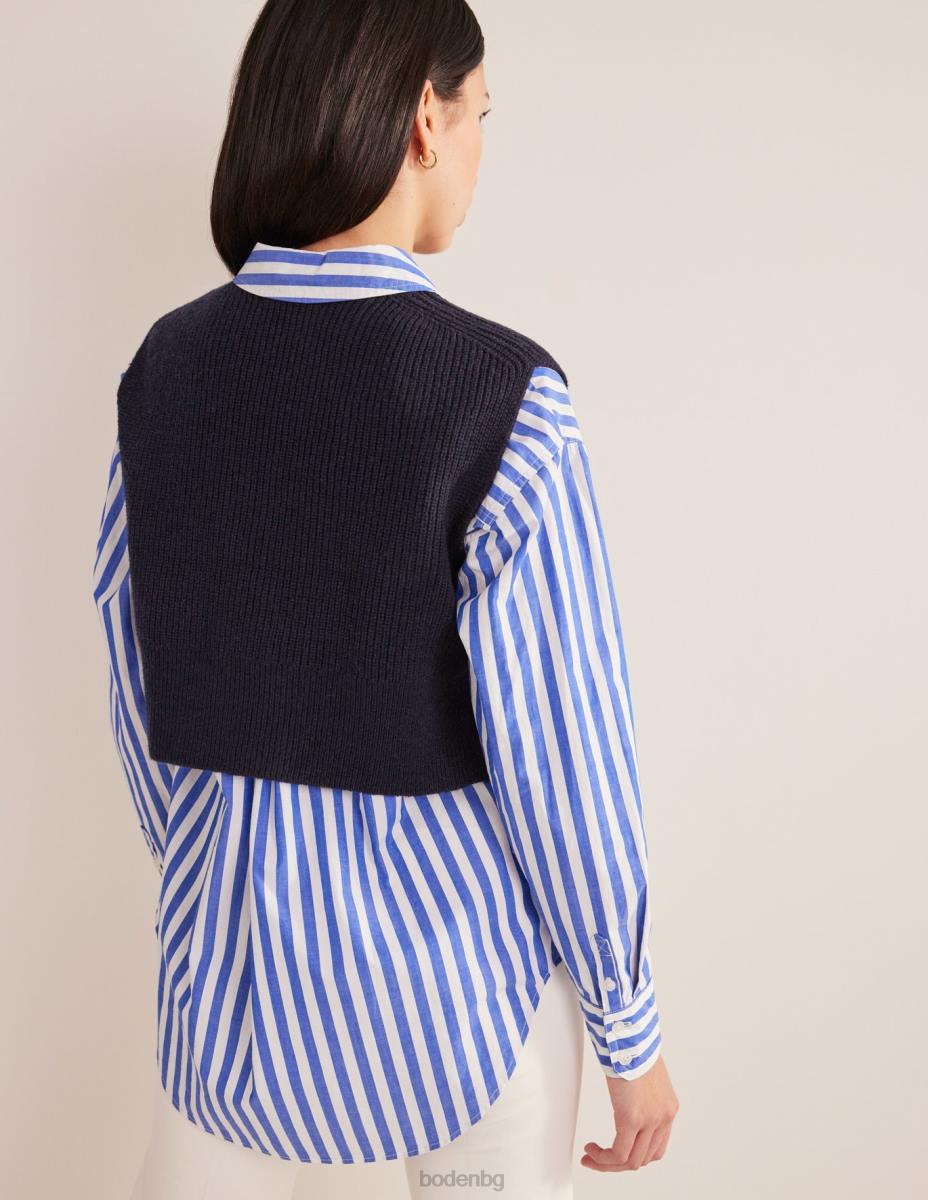 облекло Boden изрязан оребрен резервоар военноморски флот Жени LL681526