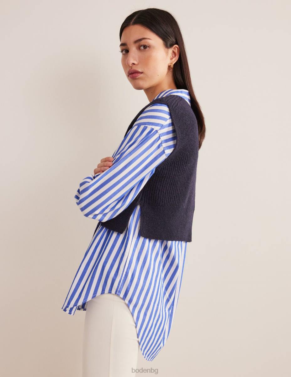 облекло Boden изрязан оребрен резервоар военноморски флот Жени LL681526