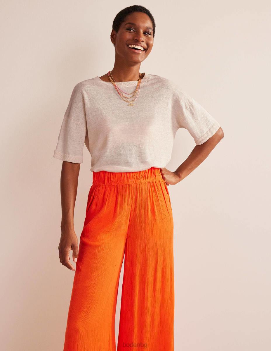 облекло Boden плетена ленена тениска топла слонова кост Жени LL681531