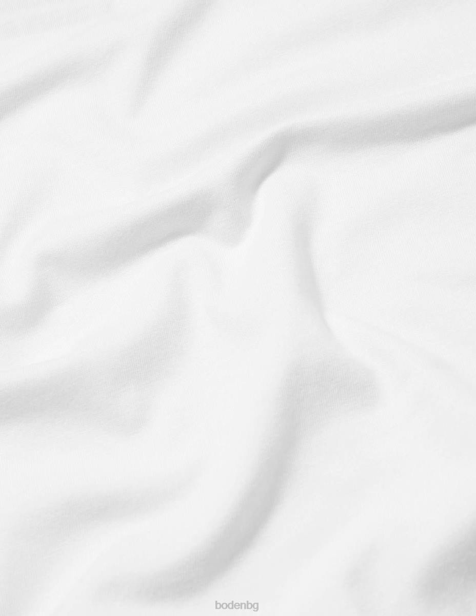 облекло Boden супер мека тениска с деколте бяло Жени LL68153