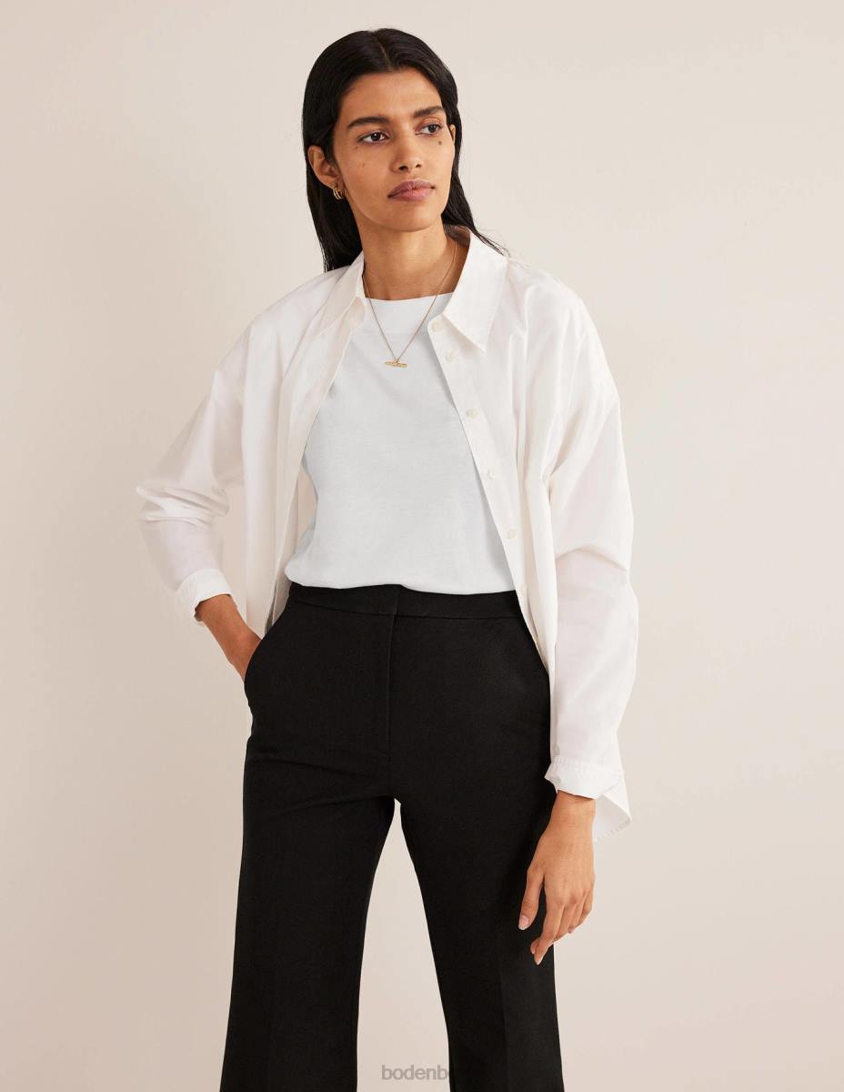 облекло Boden супер мека тениска с деколте бяло Жени LL68153