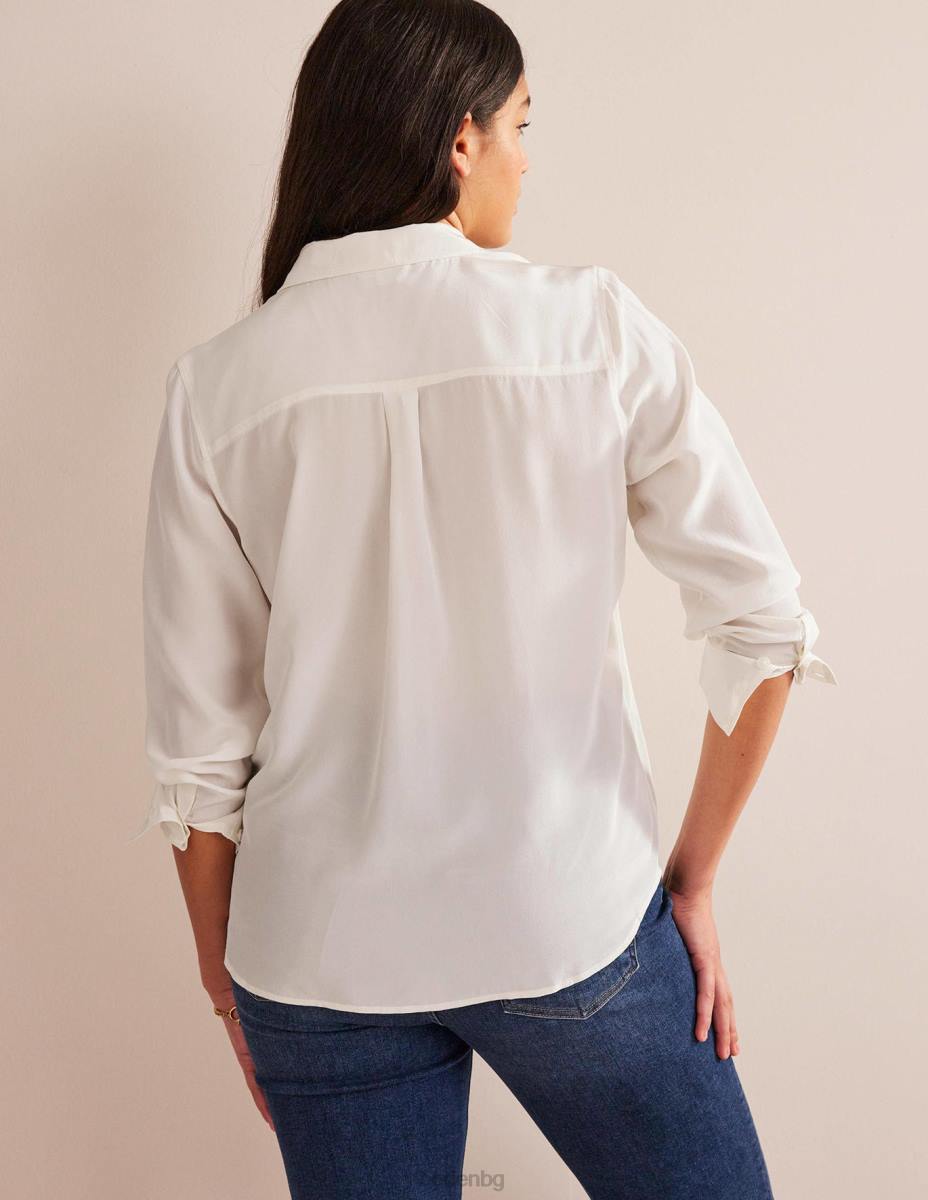 облекло Boden копринена риза слонова кост Жени LL68154