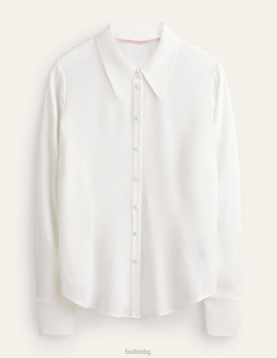 облекло Boden копринена риза слонова кост Жени LL68154